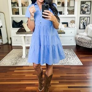 Brass & Roe Called to Surf Mini lace babydoll dress purple/blue
Size XS